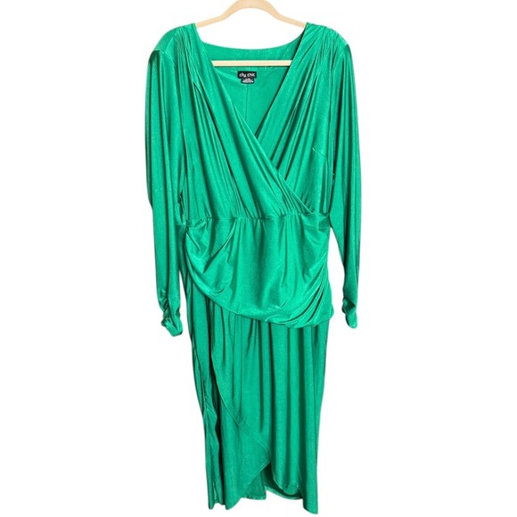City Chic Marissa Dress Greenstone XL/22 Stretch Event Career - Picture 1 of 5